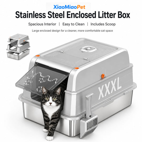 Stainless Steel Enclosed Litter Box