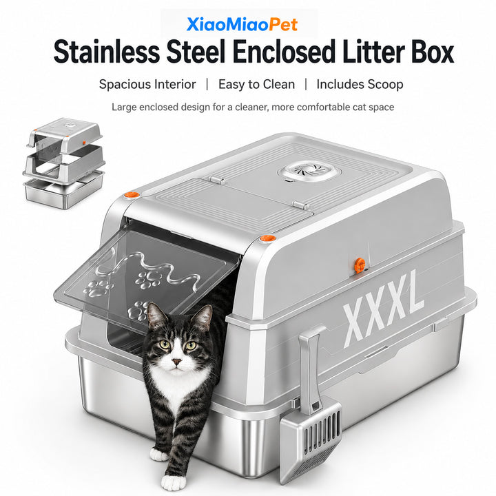Stainless Steel Enclosed Litter Box