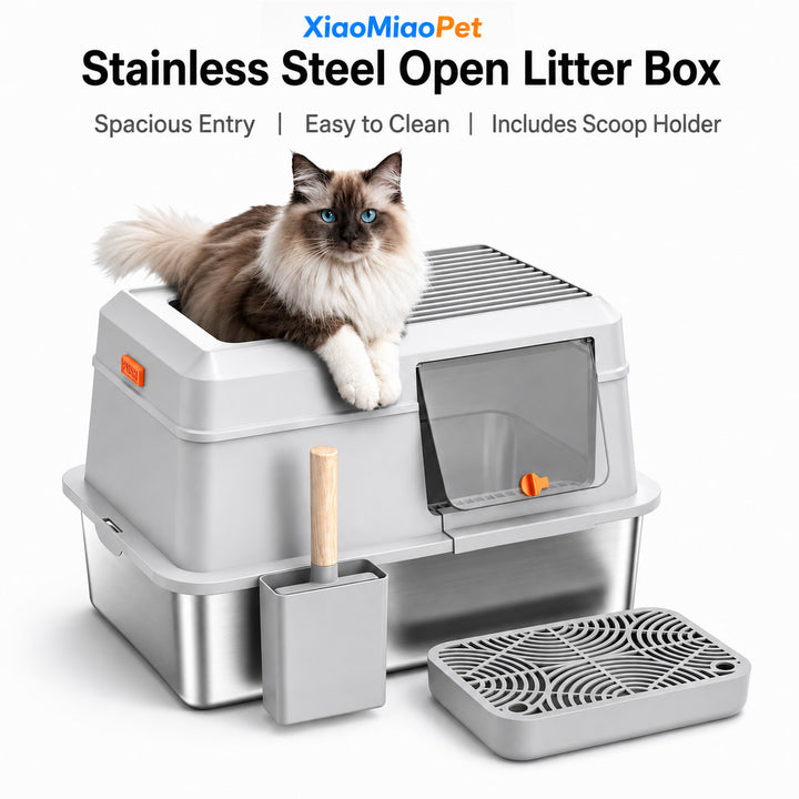 Stainless Steel Open Litter Box