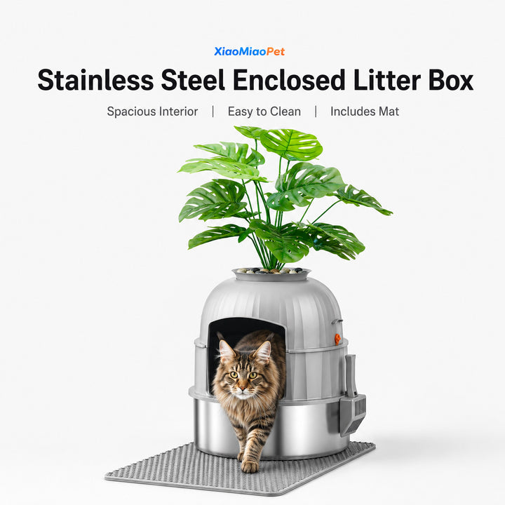 Stainless Steel Enclosed Litter Box