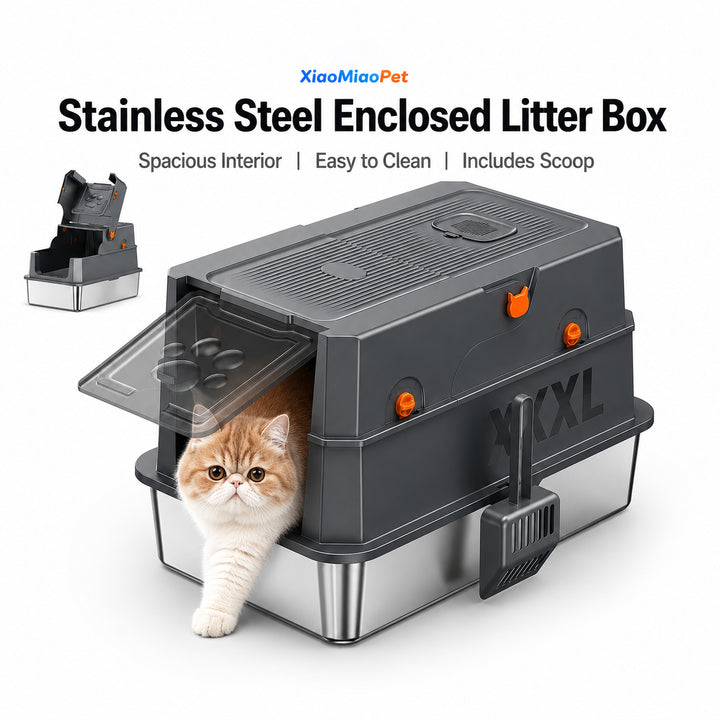 Stainless Steel Enclosed Litter Box